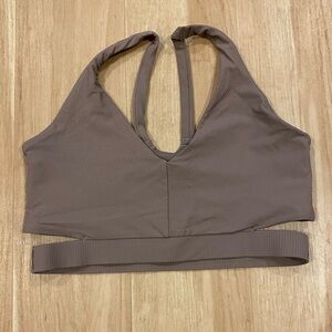 Nike Zenvy Women's Cut Out Taupe/Brown Sports Bra size M